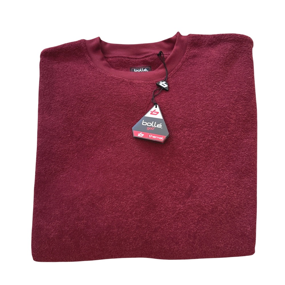 Bolle Golf Thermal‎ Fleece Pullover Burgundy Crewneck Men's Medium NWT